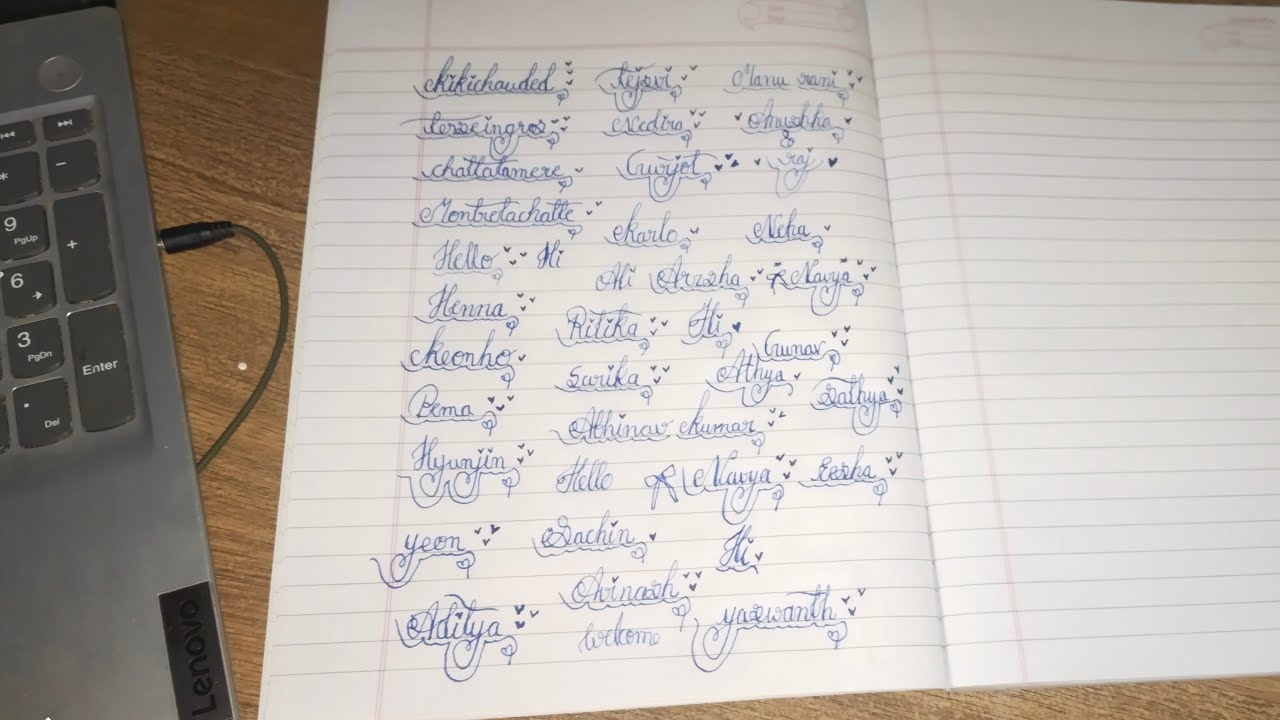 writting your names