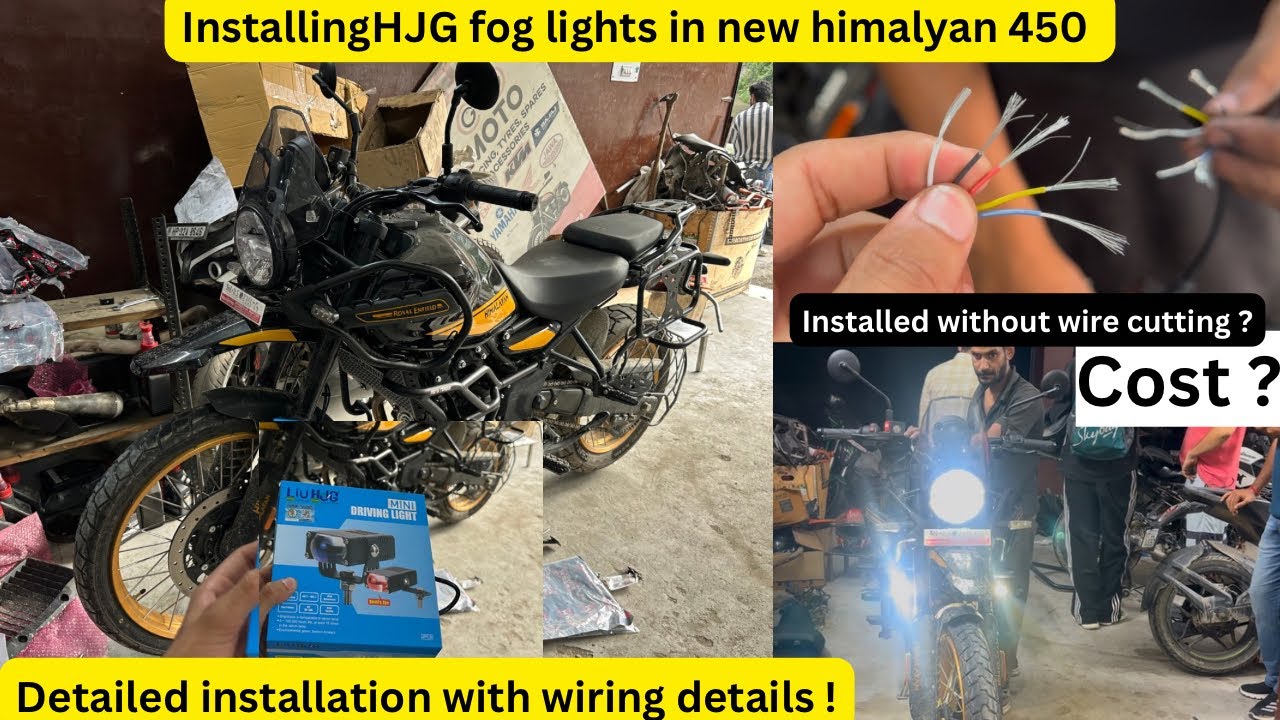 Installing HJG mini driving light in new Himalayan 450 .Full wiring details! Detailed installation!