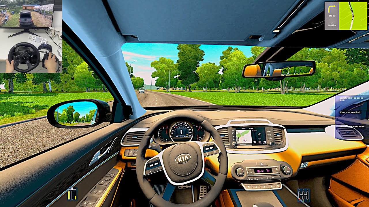 سياقة حقيقية في شوارع أوروبا  بكيا سورينتو 2019 - لعبة City Car Driving دركسون g920