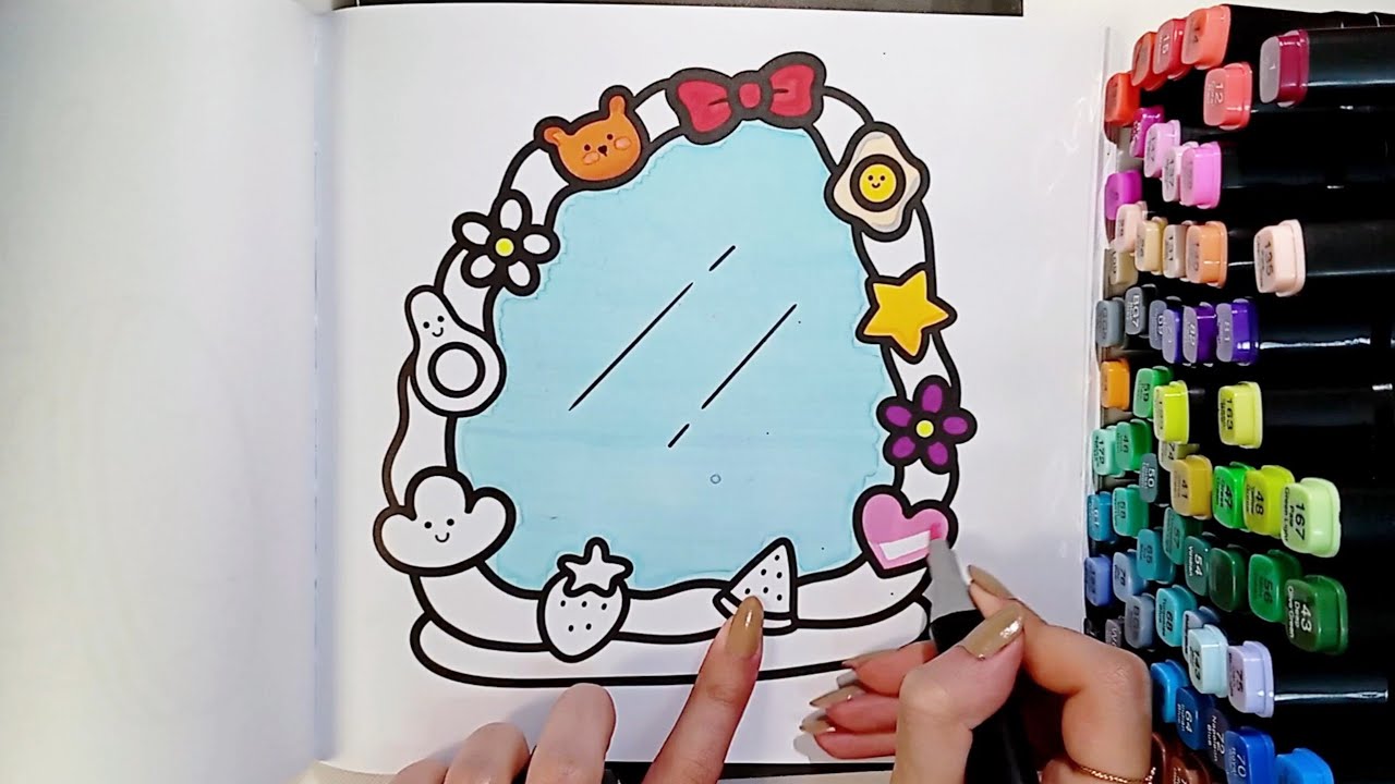 ASMR Coloring Cute Mirror 🪞🍓 | Satisfying & Relaxing