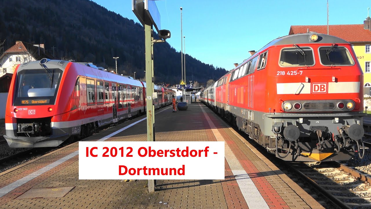 Immenstadt Allgäu: 218 429, 218 425 setzen um  am IC2012 Oberstdorf-Dortmund & BR612, BR622, BR633