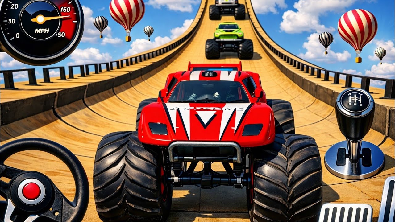 🚨Monster Truck Mega Ramp – Extreme Racing & Crazy Stunts!💥💥💥