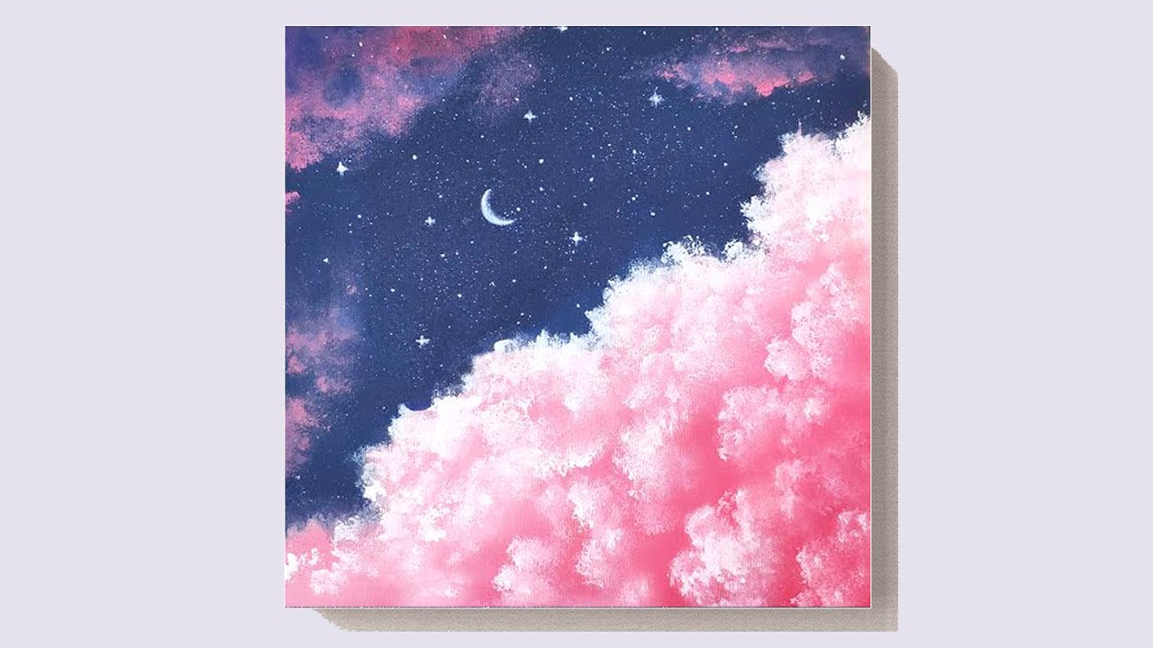 EASY CLOUD ACRYLIC PAINTING TUTORIAL FOR BEGINNERS | LEARN HOW TO PAINT #45