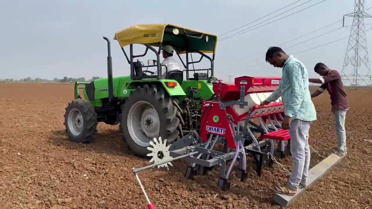 Dharti premium seed drill for sowing groundnut maize chickpea (Chana) .
