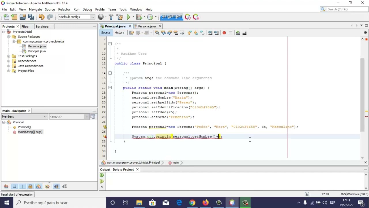 Creación de Proyecto y clases en java con Apache Netbeans