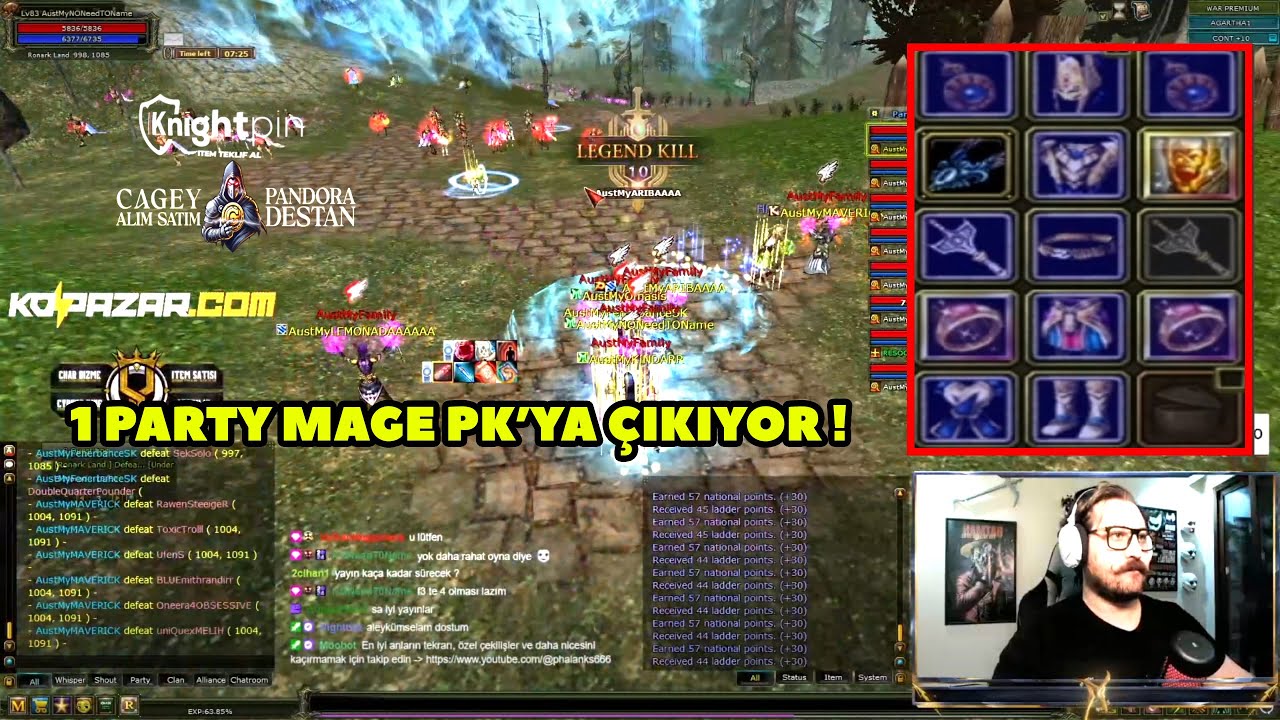 PHALANKS666 - (Agartha) Serverinde AustMy Mage Ekibi ile Girdiği Charda PK Atıyor ! Knight Online