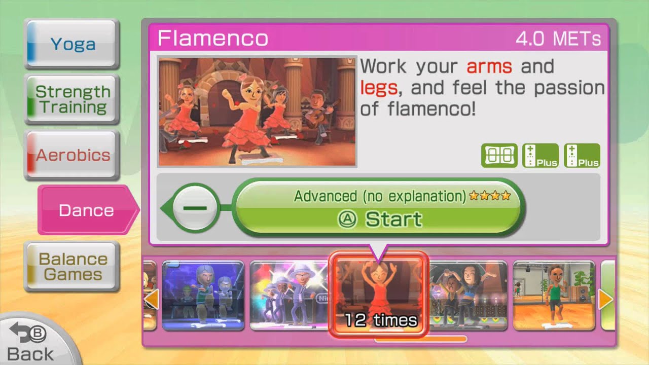 Wii Fit U All 8 Dance Routines (Advance difficulty)