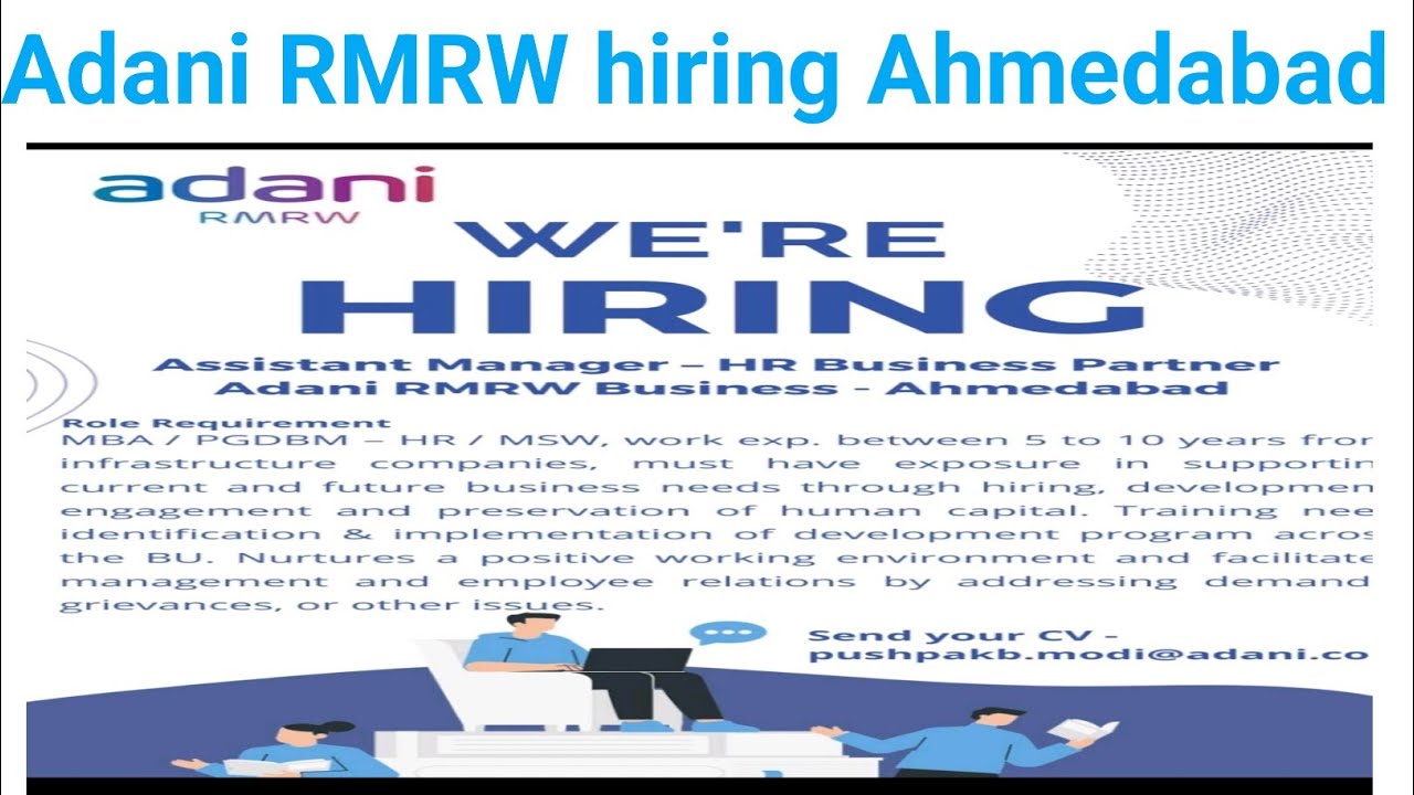 adani rmrw hiring assistant manager HR Ahmedabad