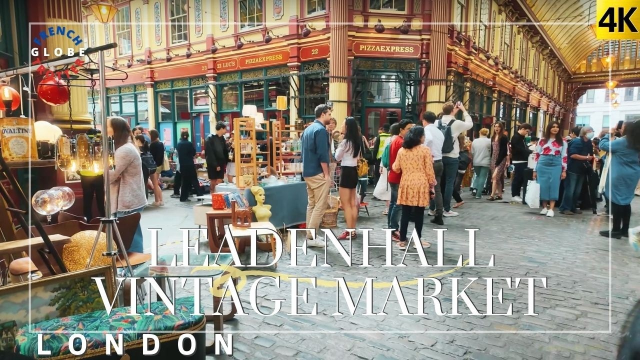 London Summer🇬🇧 Leadenhall Market Beautiful Pop-Up Vintage Shopping England Walking tour 4K