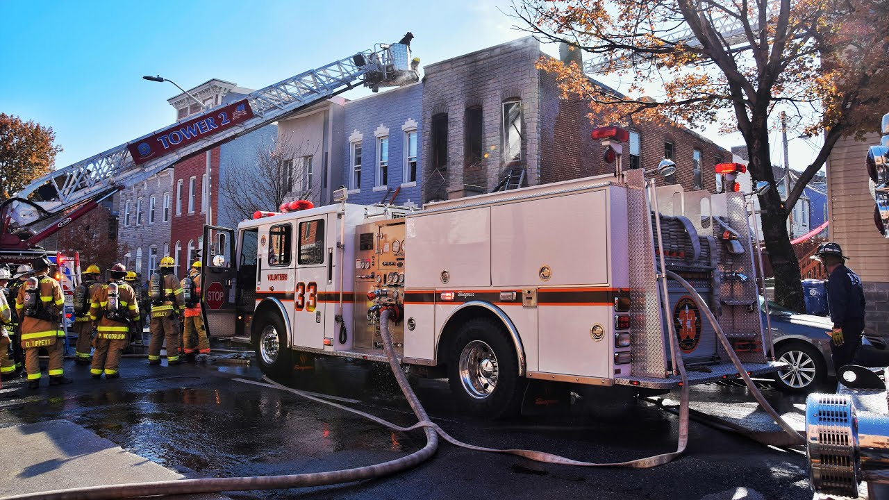 Baltimore City Fire Department Box Alarm House Fire Handled By Mutual Aid Companies 11-3 -23