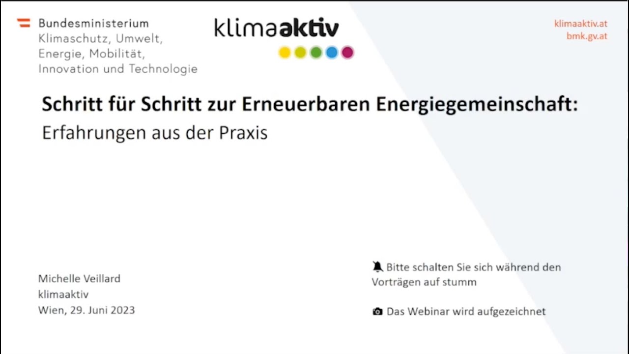Schritt für Schritt zur erneuerbaren Energiegemeinschaft: Erfahrungen aus der Praxis