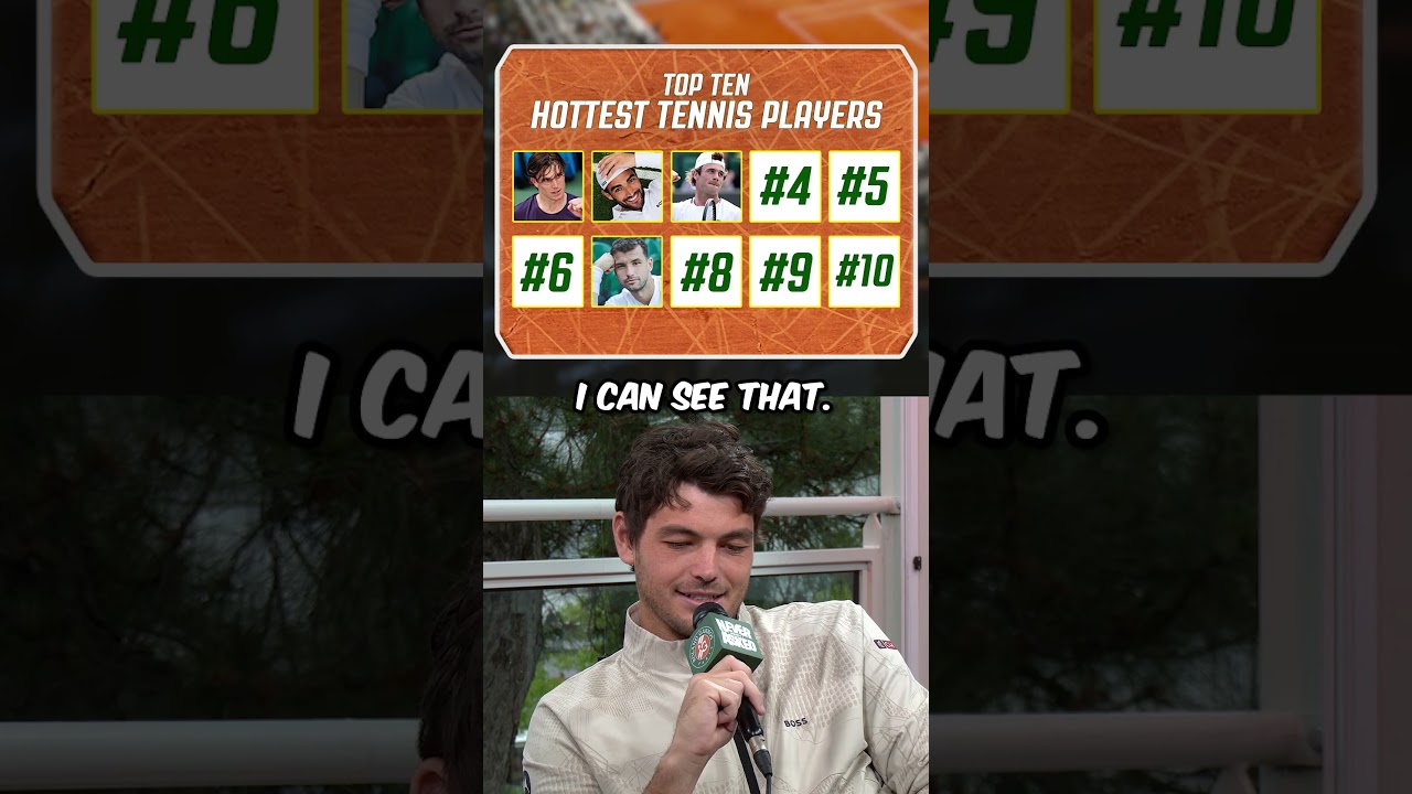 TAYLOR FRITZ GUESSES THE TOP TEN HOTTEST MEN ON THE ATP Tour 🔥 🎾 #tennis #rolandgarros