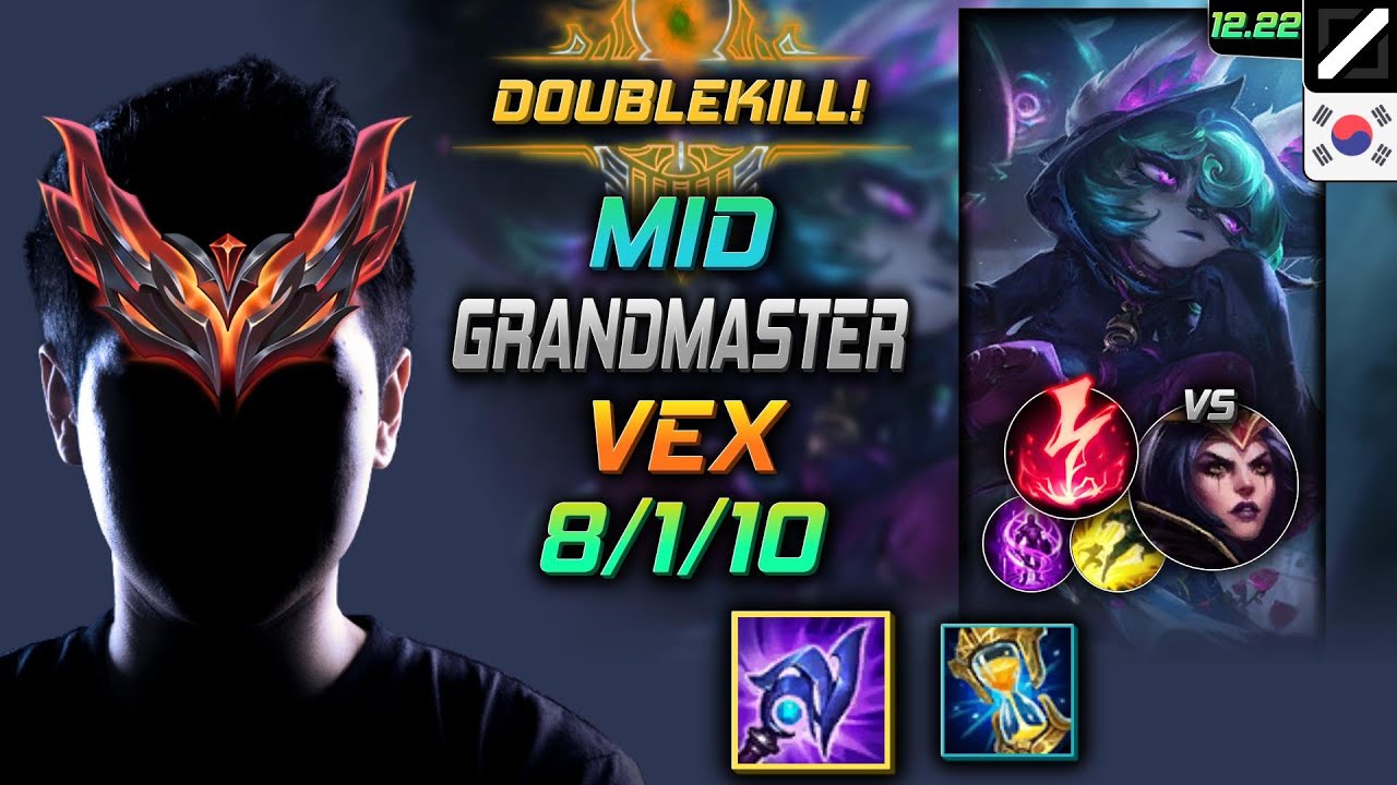 GrandMaster Mid Vex Build Electrocute - Vex Mid vs LeBlanc - LOL KR 12.22
