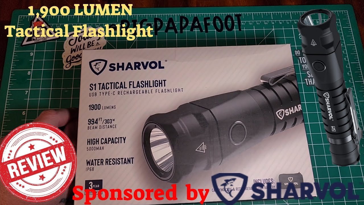 Sharvol S1 1,900 LUMEN 303M Throw Tactical Flashlight EDC  ip68