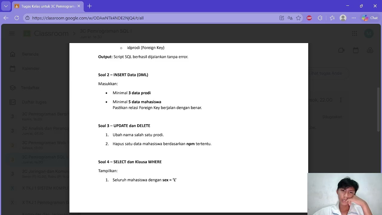 Tugas video UAP dan UAS SQL M Putara meca abzanro