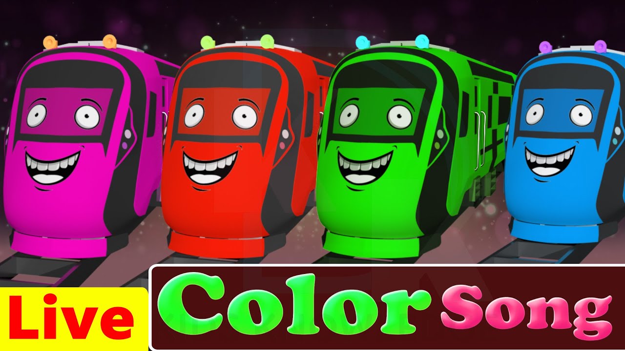 Color Name & Train Song In English | Fun With Colorful Train| Color Full Train Name Red, Green, Pink