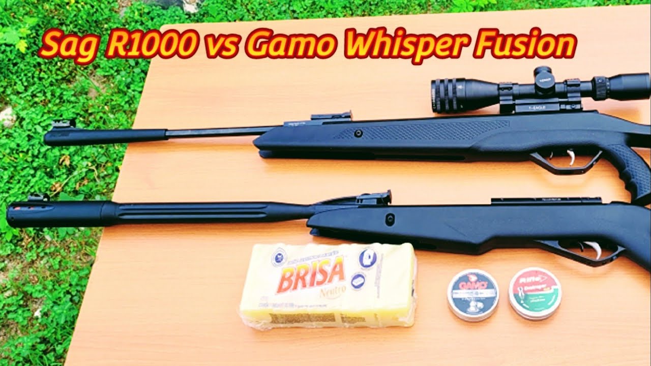 Sag R1000 vs Gamo Whisper Fusion na barra de sabão, qual a mais forte?