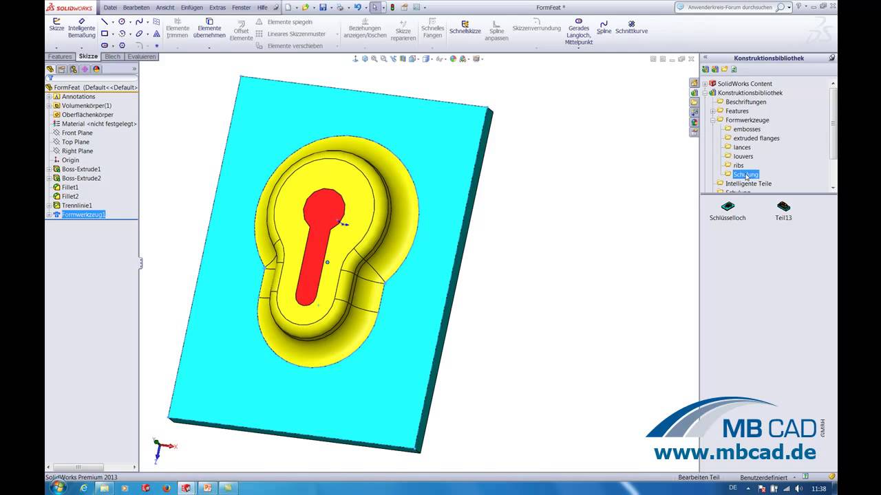 SOLIDWORKS Blech Formwerkzeug - Video Tutorial