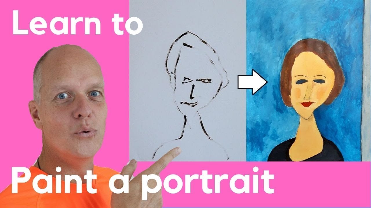 Laughing at yourself while painting – paint like Amedeo Modigliani portrait