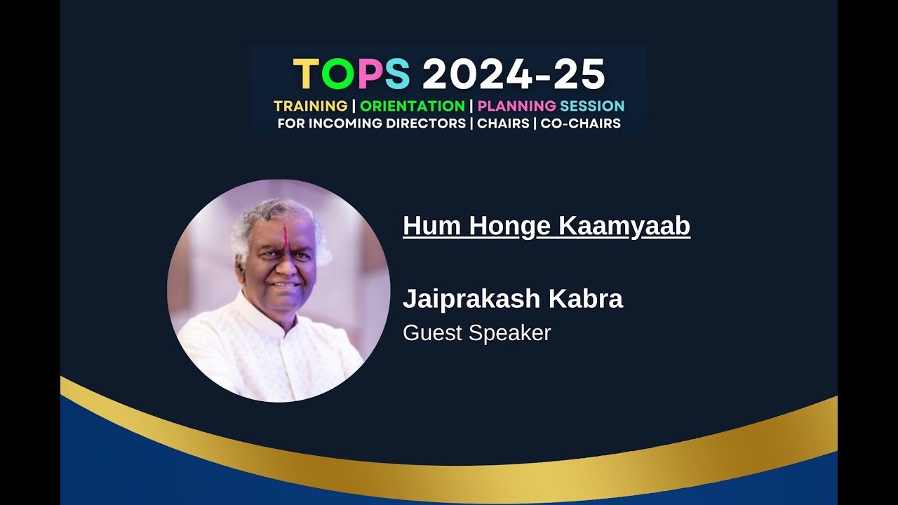 Jaiprakash Kabra our Guest Speaker was inspiring and motivating.