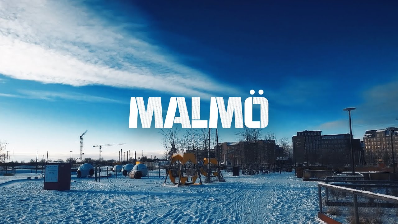 First Snowfall ❄️ Morning walk in Malmo (Skane, Sweden) | 4K HDR