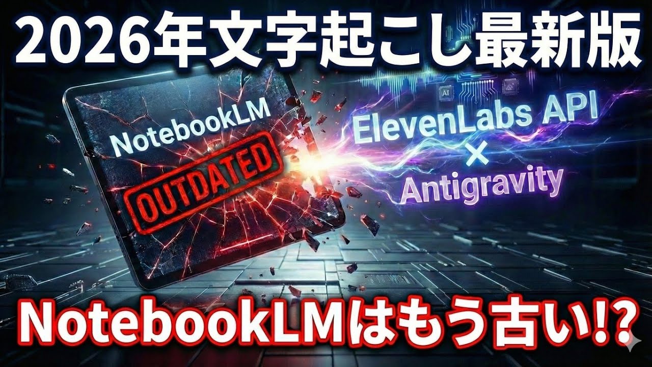 【AI文字起こし決定版2026】ElevenLabs API × Antigravityが最強！