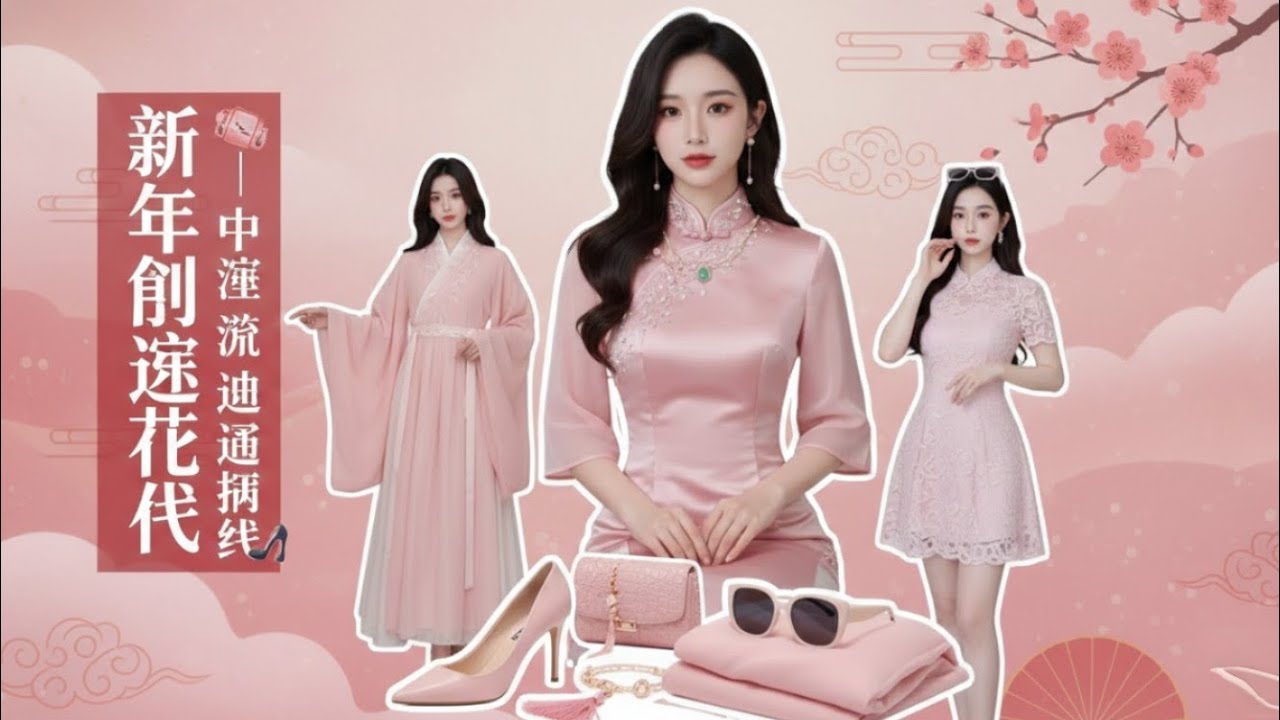 New Year's Traditional Outfits👘 | Chinese Wave Leading the Trend | Pink & Tender Modern Style🕶️👠