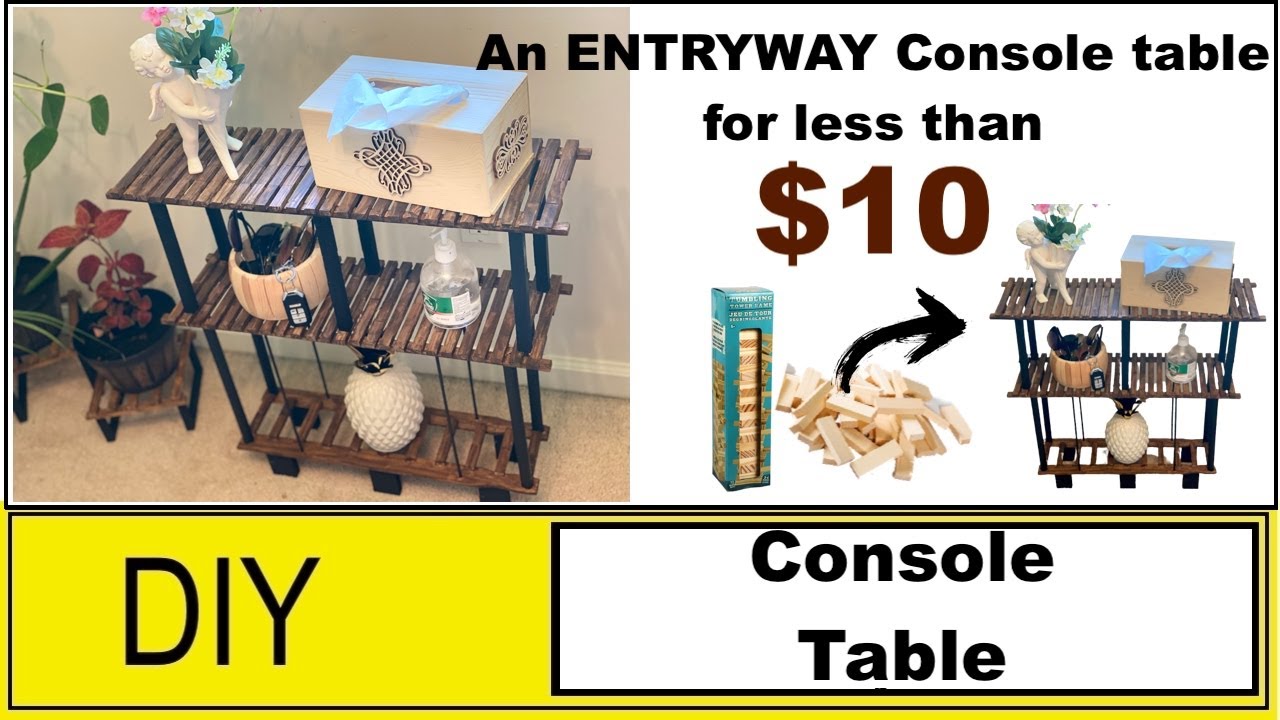 DIY Entryway Console Table with Dollar Tree Jenga Blocks