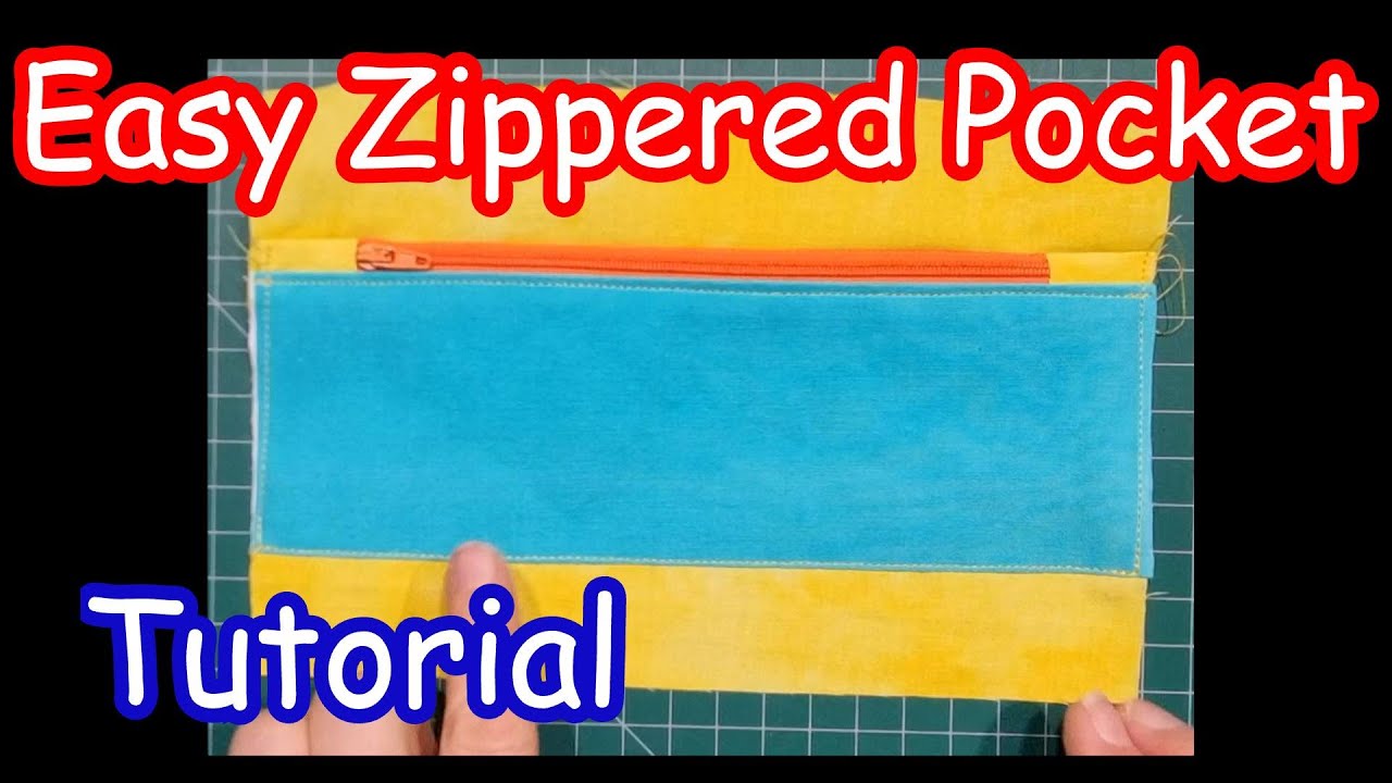 How to sew an easy zippered pocket for bag linings in any size. Zip insertion tutorial