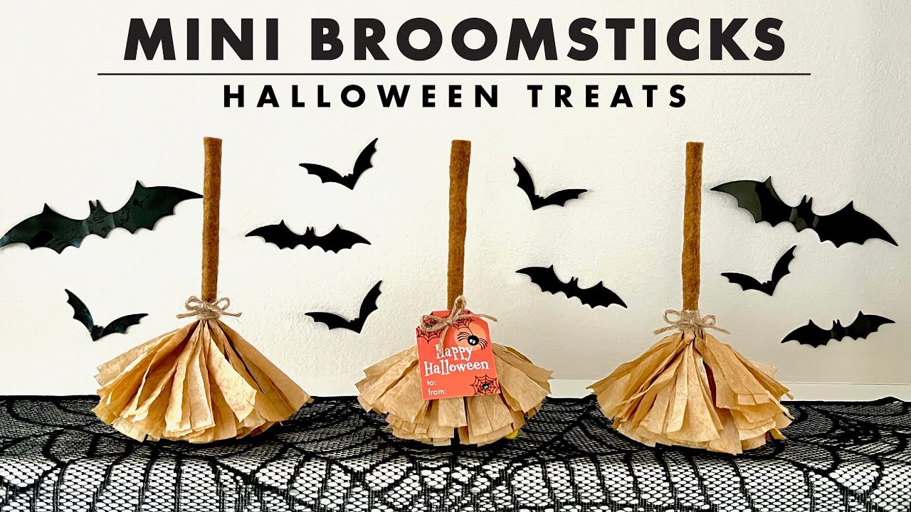 MINI BROOMSTICK TREAT | HALLOWEEN TREAT BAG | HARVEST PARTY FAVORS