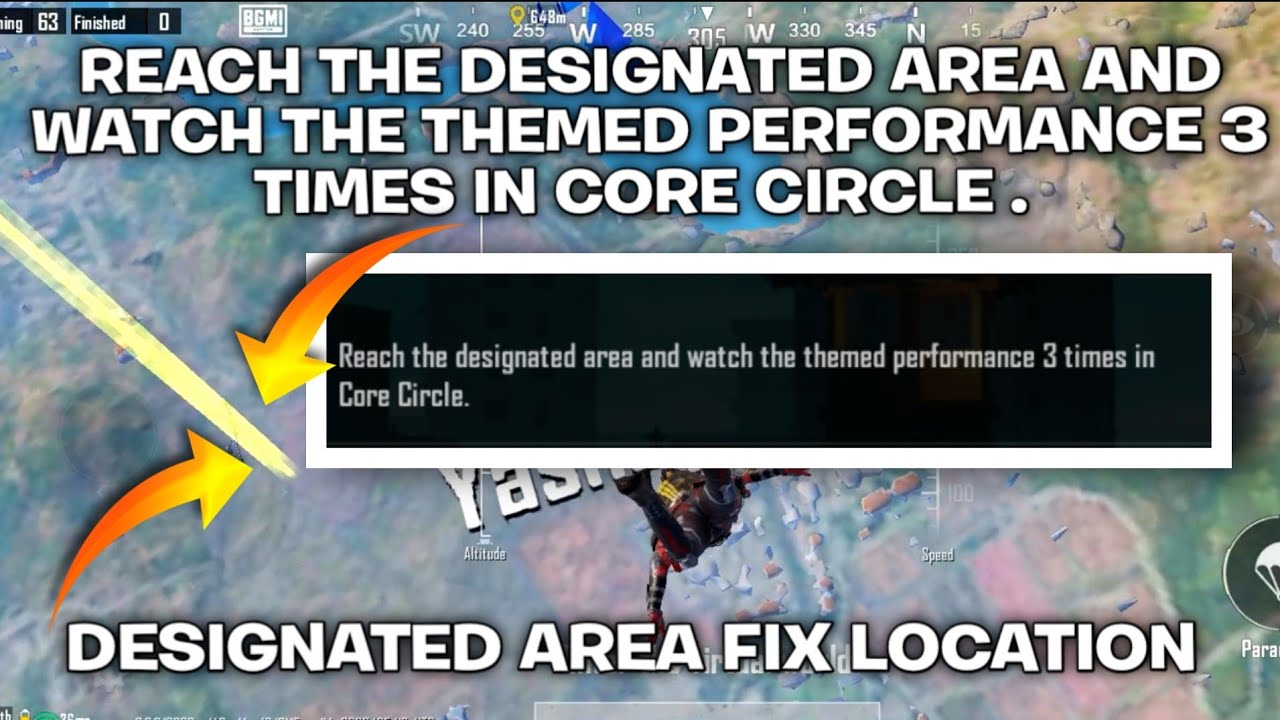 Reach the designated area and watch the themed performance 3 times core circle | designated location