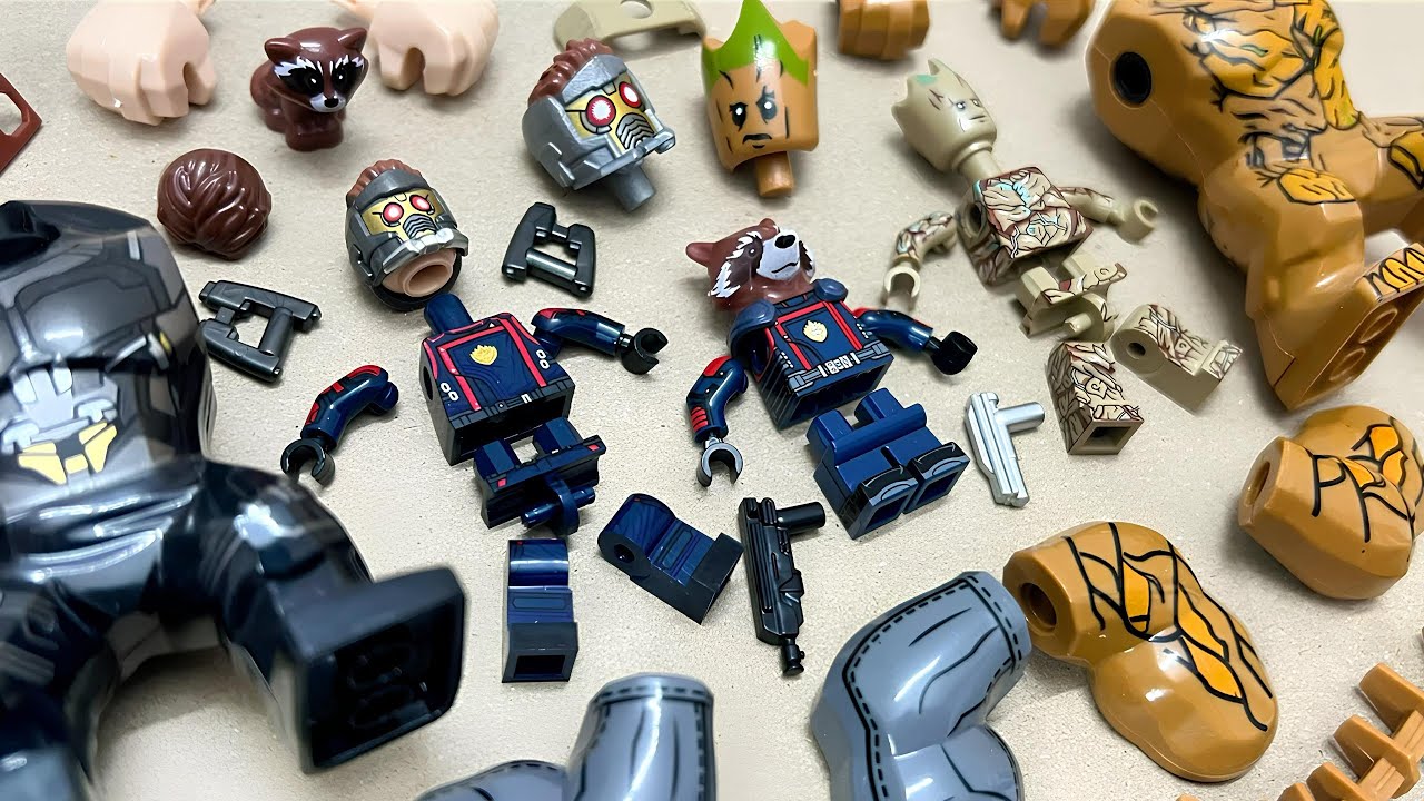 Lego Marvel's | Звездный Лорд | Ракета | Грут | Неофициальная минифигурка Lego