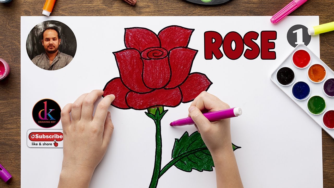 how to draw a rose easy for beginners || draw closed rose || Drawing Key