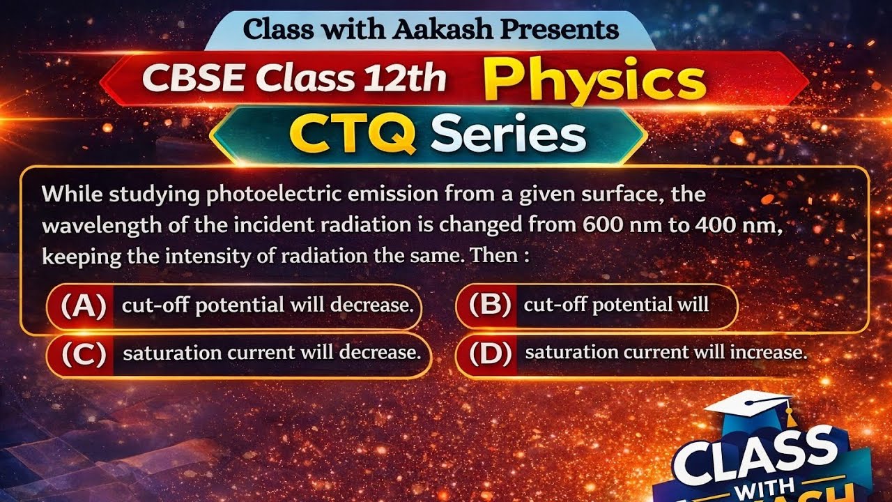 While studying photoelectric emission from a given surface, the wavelength of the incident radiation