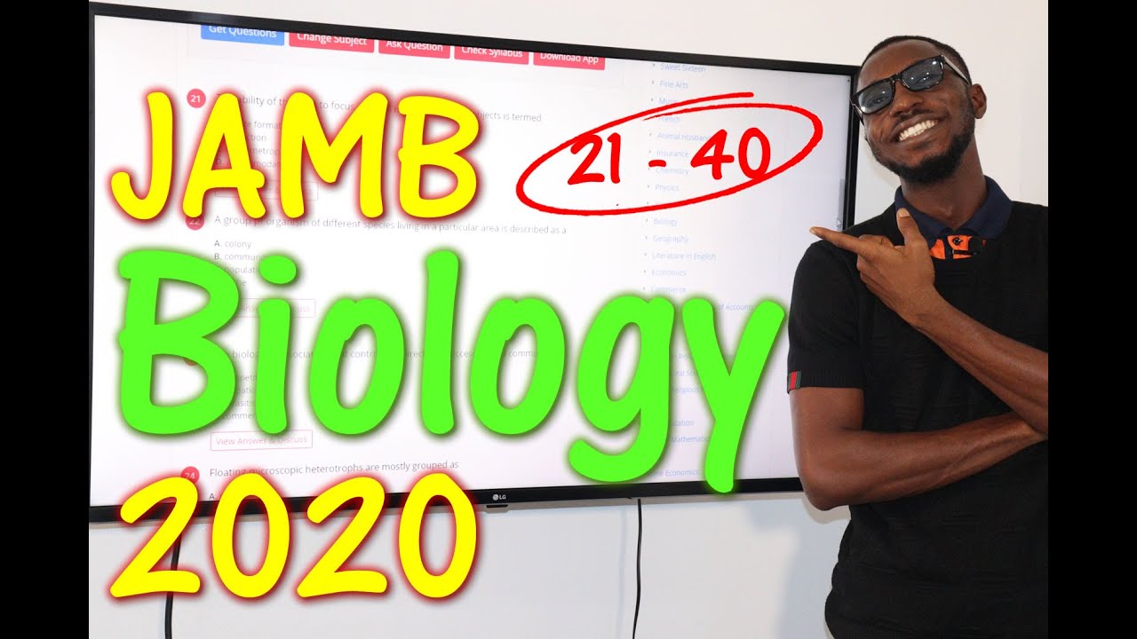 JAMB CBT Biology 2020 Past Questions 21 - 40