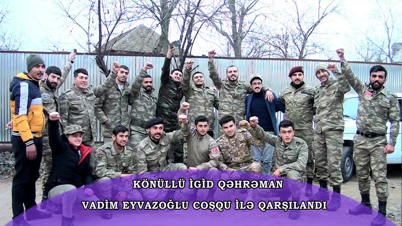Masallı Rayon Göyəçöl Kəndinin İgid Qəhrəmanı Vadim Eyvazoğlu Coşqu ilə qarşılandı.