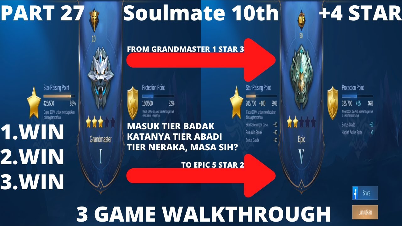 PART 27 PUSH RANK MOBILE LEGENDS (GRANDMASTER 1 STAR 3 - EPIC 5 STAR 2) NO COMMENTARY