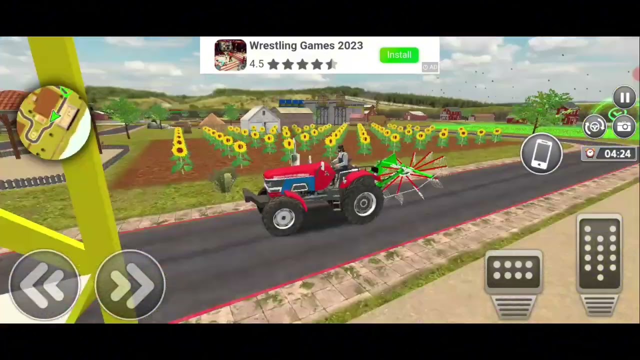 Tractor Grass Cutting Game | Satisfying Mowing & Collecting Gameplay 🚜🌿