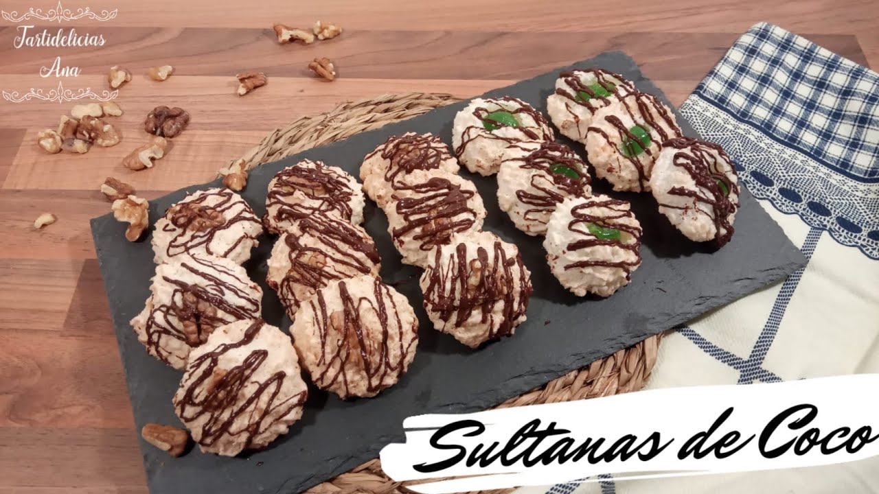 SULTANAS DE COCO Muy Fáciles, 3 ingredientes. Masitas de Coco. COCONUT MACAROONS Very Easy Recipe.