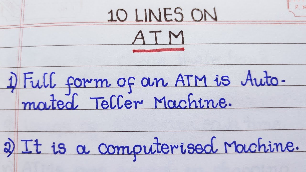 10 Lines on ATM in English | Few Lines on ATM | about atm