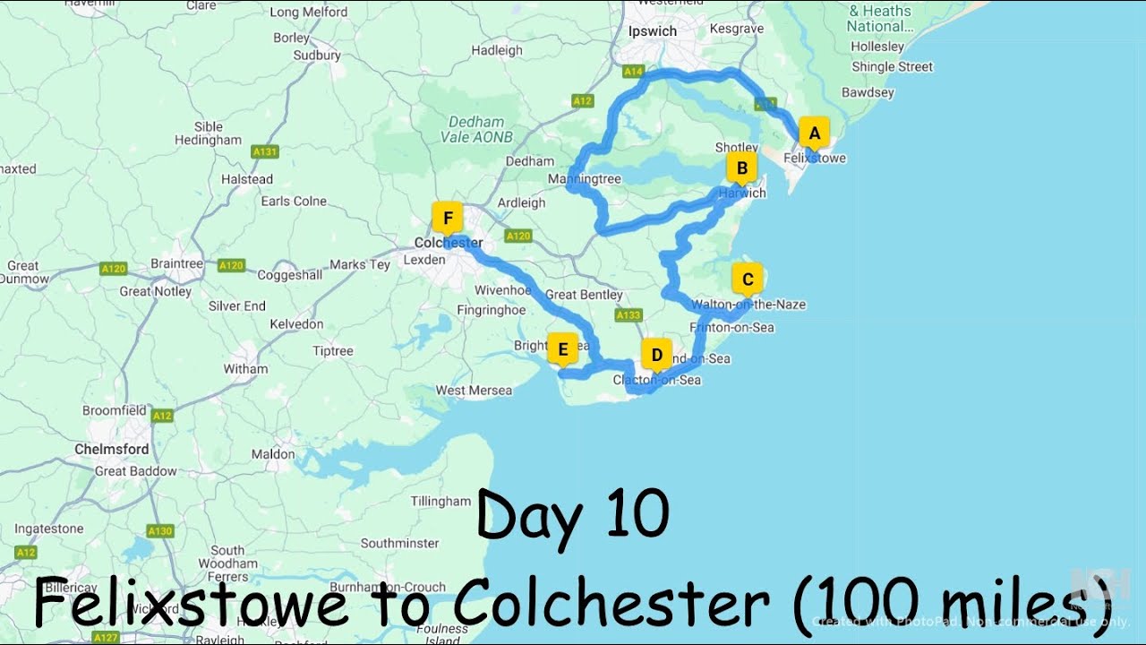 Day 10 - From Robert to William - A Road Trip around the coast of Britain - Folkestone to Colchester