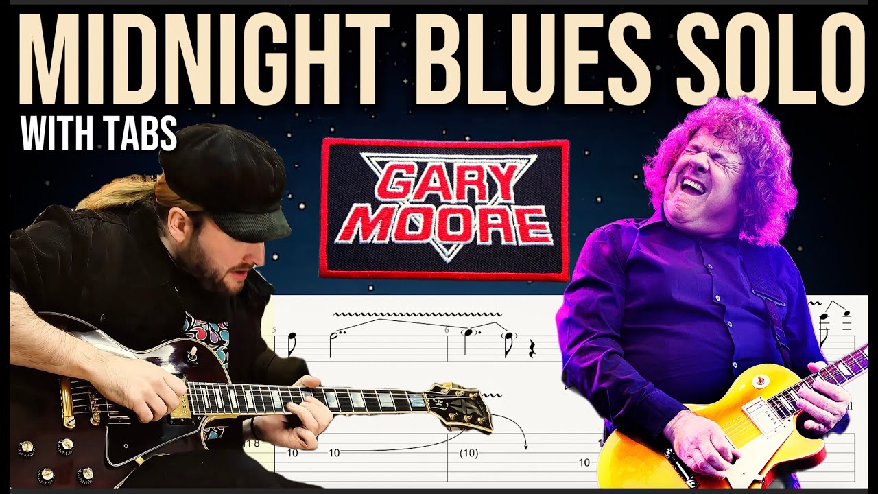 MIDNIGHT BLUES GUITAR SOLO - GARY MOORE GUITAR LESSON (WITH TABS)