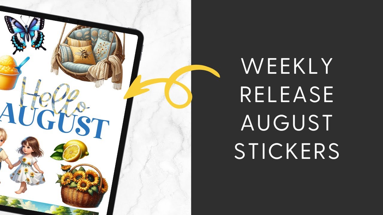 ⭐️ NEW RELEASE August Digital Stickers 2024 Goodnotes PNG Samsung Notes Digital Planning