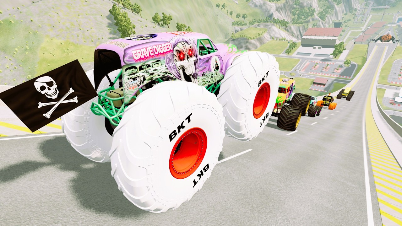 Epic High Speed Monster truck jumps CAR Stunts & crashes #88 | BeamNG Drive