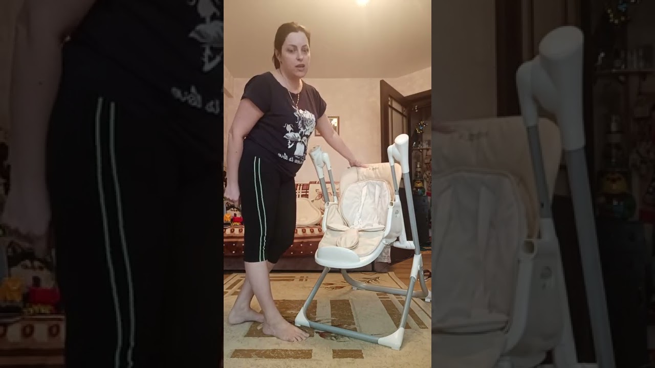 Стульчик для кормления babyton 2 в 1 с качелями