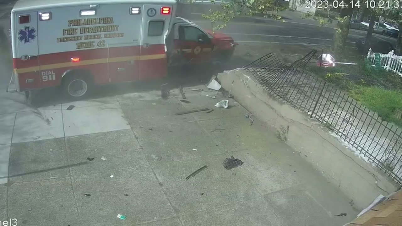 Video captures moment SUV collides with ambulance