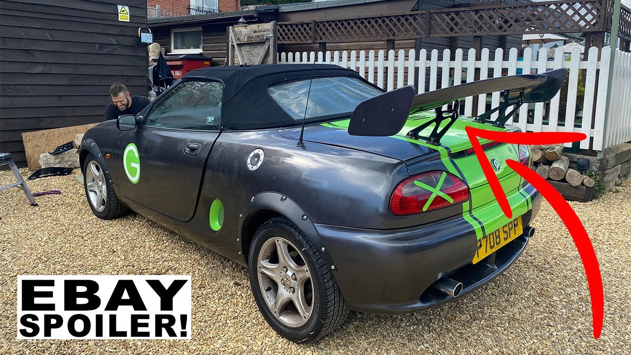 HILARIOUS CHEAP EBAY SPOILER INSTALL // THE £1000 CONVERTIBLE CAR CHALLENGE - Episode 5