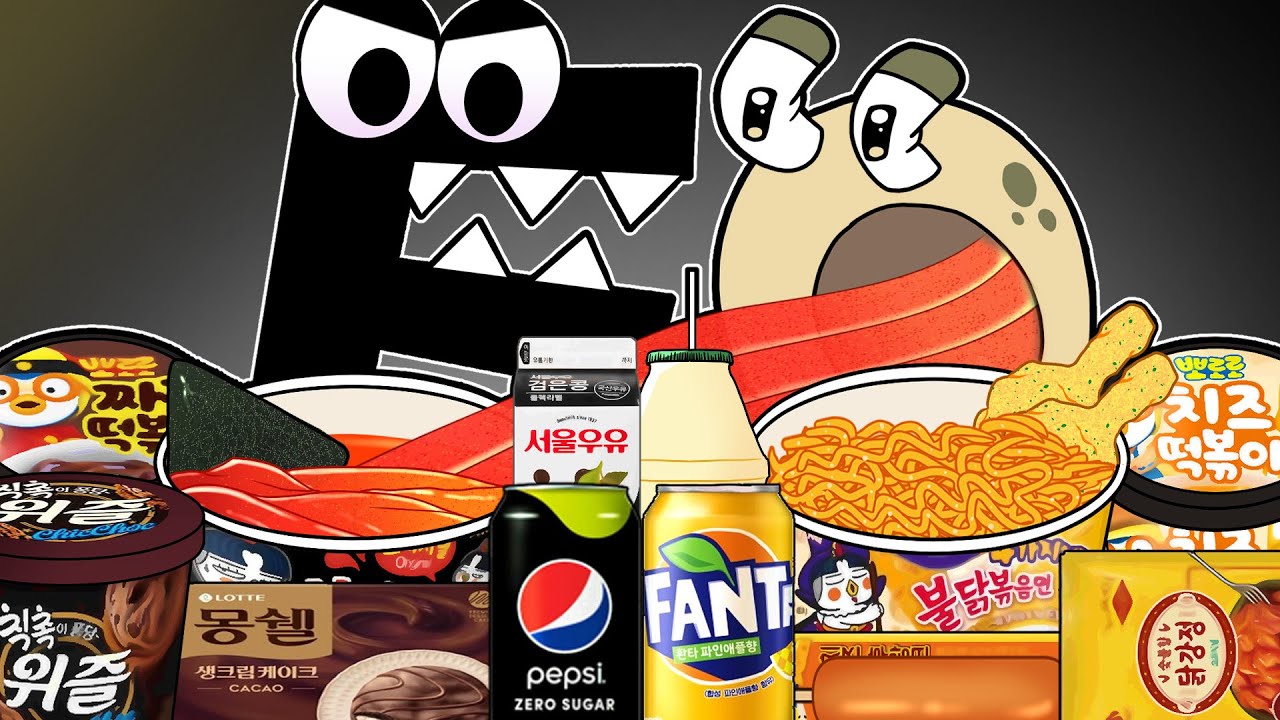 Convenience Store BLACK YELLOW Food Alphabet Lore F vs Q MUKBANG! | Alphabetlore ANIMATION | ASMR