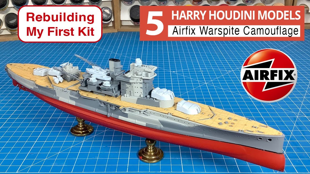 5 DAZZLE CAMO PATTERN for the Airfix Warspite Masking and Painting plus Touch Ups and Dad jokes