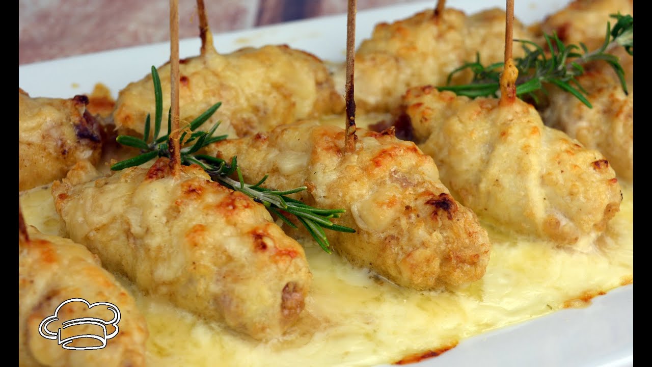Pechugas de pollo rellenas y gratinadas con queso